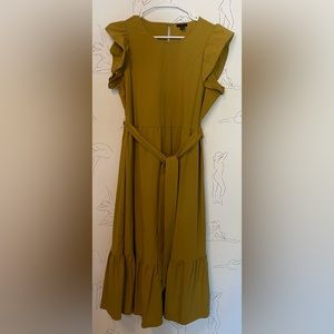Ann Taylor Ruffle Sleeve Dress with Tie